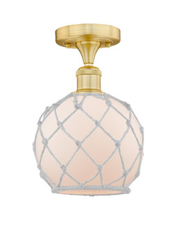 Farmhouse Rope - 1 Light - 8 inch - Satin Gold - Semi-Flush Mount (3442|616-1F-SG-G121-8RW)