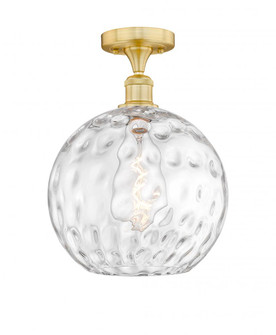 Athens Water Glass - 1 Light - 12 inch - Satin Gold - Semi-Flush Mount (3442|616-1F-SG-G1215-12)
