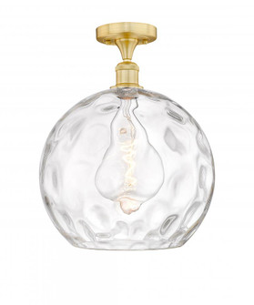 Athens Water Glass - 1 Light - 13 inch - Satin Gold - Semi-Flush Mount (3442|616-1F-SG-G1215-14)