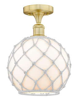 Farmhouse Rope - 1 Light - 10 inch - Satin Gold - Semi-Flush Mount (3442|616-1F-SG-G121-10RW)