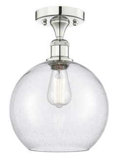 Athens - 1 Light - 10 inch - Polished Nickel - Semi-Flush Mount (3442|616-1F-PN-G124-10)