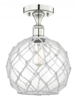 Farmhouse Rope - 1 Light - 10 inch - Polished Nickel - Semi-Flush Mount (3442|616-1F-PN-G122-10RW)