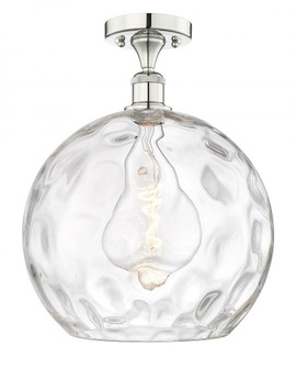 Athens Water Glass - 1 Light - 13 inch - Polished Nickel - Semi-Flush Mount (3442|616-1F-PN-G1215-14)