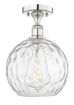 Athens Water Glass - 1 Light - 10 inch - Polished Nickel - Semi-Flush Mount (3442|616-1F-PN-G1215-10)