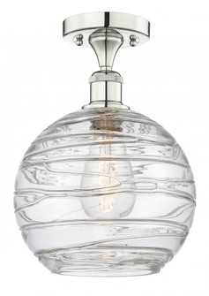 Athens Deco Swirl - 1 Light - 10 inch - Polished Nickel - Semi-Flush Mount (3442|616-1F-PN-G1213-10)