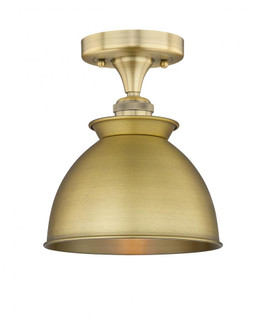 Adirondack - 1 Light - 8 inch - Brushed Brass - Semi-Flush Mount (3442|616-1F-BB-M14-BB)