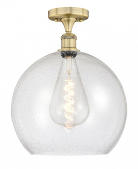 Athens - 1 Light - 14 inch - Brushed Brass - Semi-Flush Mount (3442|616-1F-BB-G124-14)