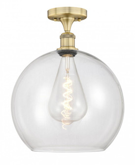 Athens - 1 Light - 14 inch - Brushed Brass - Semi-Flush Mount (3442|616-1F-BB-G122-14)
