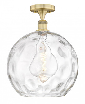 Athens Water Glass - 1 Light - 13 inch - Brushed Brass - Semi-Flush Mount (3442|616-1F-BB-G1215-14)