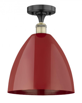 Plymouth - 1 Light - 12 inch - Black Antique Brass - Semi-Flush Mount (3442|616-1F-BAB-MBD-12-RD)
