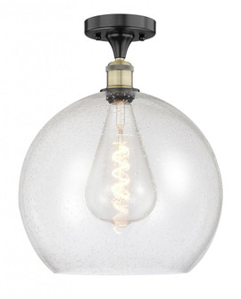 Athens - 1 Light - 14 inch - Black Antique Brass - Semi-Flush Mount (3442|616-1F-BAB-G124-14)