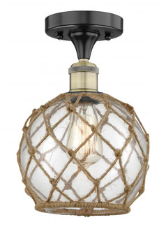 Farmhouse Rope - 1 Light - 8 inch - Black Antique Brass - Semi-Flush Mount (3442|616-1F-BAB-G122-8RB)