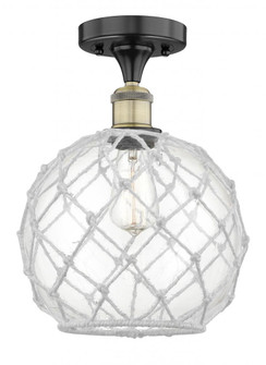 Farmhouse Rope - 1 Light - 10 inch - Black Antique Brass - Semi-Flush Mount (3442|616-1F-BAB-G122-10RW)