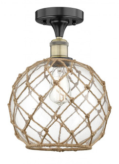 Farmhouse Rope - 1 Light - 10 inch - Black Antique Brass - Semi-Flush Mount (3442|616-1F-BAB-G122-10RB)