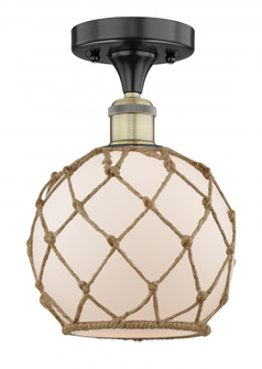 Farmhouse Rope - 1 Light - 8 inch - Black Antique Brass - Semi-Flush Mount (3442|616-1F-BAB-G121-8RB)