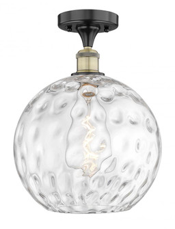 Athens Water Glass - 1 Light - 12 inch - Black Antique Brass - Semi-Flush Mount (3442|616-1F-BAB-G1215-12)
