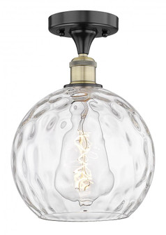 Athens Water Glass - 1 Light - 10 inch - Black Antique Brass - Semi-Flush Mount (3442|616-1F-BAB-G1215-10)