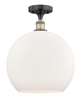 Athens - 1 Light - 14 inch - Black Antique Brass - Semi-Flush Mount (3442|616-1F-BAB-G121-14)