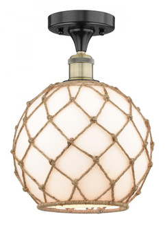 Farmhouse Rope - 1 Light - 10 inch - Black Antique Brass - Semi-Flush Mount (3442|616-1F-BAB-G121-10RB)