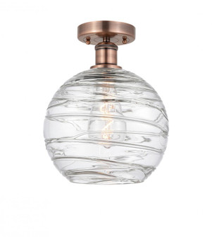 Athens Deco Swirl - 1 Light - 10 inch - Antique Copper - Semi-Flush Mount (3442|616-1F-AC-G1213-10)