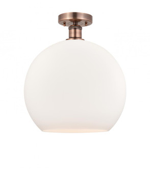 Athens - 1 Light - 14 inch - Antique Copper - Semi-Flush Mount (3442|616-1F-AC-G121-14)