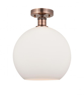 Athens - 1 Light - 12 inch - Antique Copper - Semi-Flush Mount (3442|616-1F-AC-G121-12)