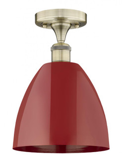 Plymouth - 1 Light - 9 inch - Antique Brass - Semi-Flush Mount (3442|616-1F-AB-MBD-9-RD)