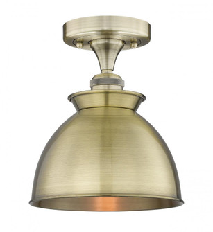 Adirondack - 1 Light - 8 inch - Antique Brass - Semi-Flush Mount (3442|616-1F-AB-M14-AB)
