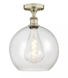 Athens - 1 Light - 12 inch - Antique Brass - Semi-Flush Mount (3442|616-1F-AB-G124-12)