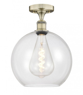 Athens - 1 Light - 12 inch - Antique Brass - Semi-Flush Mount (3442|616-1F-AB-G122-12)