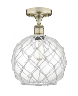 Farmhouse Rope - 1 Light - 10 inch - Antique Brass - Semi-Flush Mount (3442|616-1F-AB-G122-10RW)