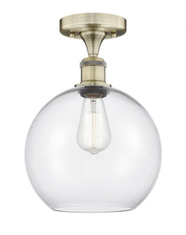 Athens - 1 Light - 10 inch - Antique Brass - Semi-Flush Mount (3442|616-1F-AB-G122-10)