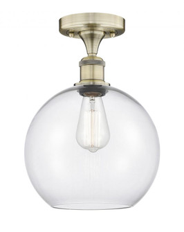Athens - 1 Light - 10 inch - Antique Brass - Semi-Flush Mount (3442|616-1F-AB-G122-10)