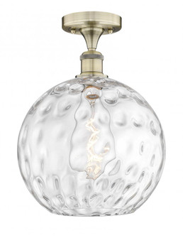 Athens Water Glass - 1 Light - 12 inch - Antique Brass - Semi-Flush Mount (3442|616-1F-AB-G1215-12)