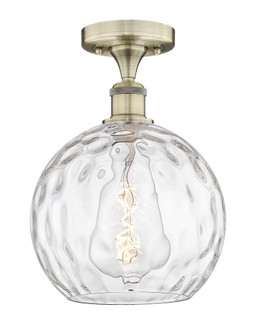 Athens Water Glass - 1 Light - 10 inch - Antique Brass - Semi-Flush Mount (3442|616-1F-AB-G1215-10)