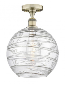 Athens Deco Swirl - 1 Light - 12 inch - Antique Brass - Semi-Flush Mount (3442|616-1F-AB-G1213-12)