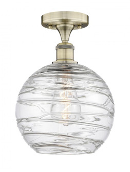 Athens Deco Swirl - 1 Light - 10 inch - Antique Brass - Semi-Flush Mount (3442|616-1F-AB-G1213-10)