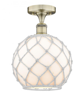 Farmhouse Rope - 1 Light - 10 inch - Antique Brass - Semi-Flush Mount (3442|616-1F-AB-G121-10RW)