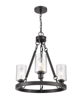 Clymer - 3 Light - 20 inch - Matte Black - Chain Hung - Mini Chandelier (3442|820-BK-G804)