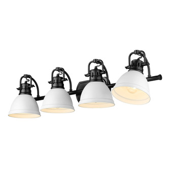 Yep by Golden Lighting Duncan 4-light Vanity in Matte Black and Matte White shade (36|3602-BA4 BLK-WHT)