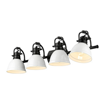 Yep by Golden Lighting Duncan 4-light Vanity in Matte Black and White shade (36|3602-BA4 BLK-WH)