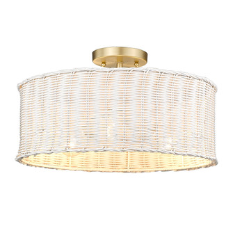 Golden Lighting Erma 3-light Semi-Flush Mount in Brushed Champagne Brass (36|1084-SF BCB-WW)