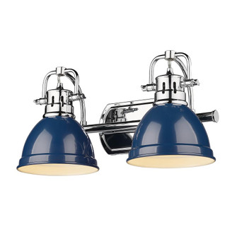 Duncan CH 2 Light Bath Vanity in Chrome with Navy Blue Shade (36|3602-BA2 CH-NVY)