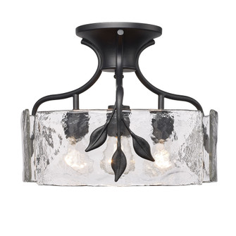 Golden Lighting Calla 3-light Semi-Flush Mount in Natural Black (36|3160-SF NB-HWG)
