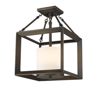 Smyth Semi-Flush (Convertible) (Gunmetal Bronze & Opal Glass) (36|2073-SF GMT-OP)