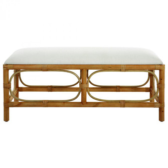 Uttermost Laguna White Fabric Rattan Bench (85|23755)