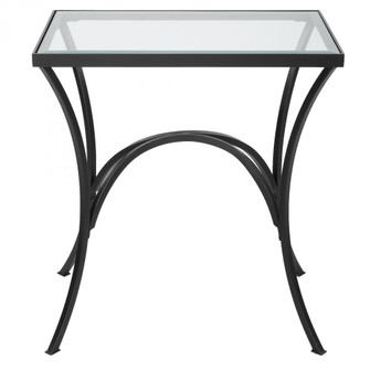 Uttermost Alayna Black Metal & Glass End Table (85|22911)