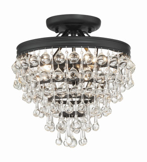 Calypso 13'' Crystal Teardrop Matte Black Semi Flush Mount (205|130-MK_CEILING)