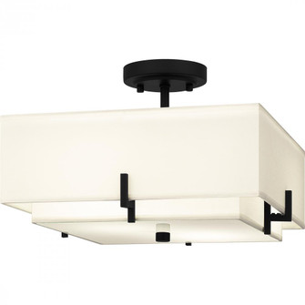 Renzo 2-Light Matte Black Semi-Flush Mount Light (26|QSF6178MBK)
