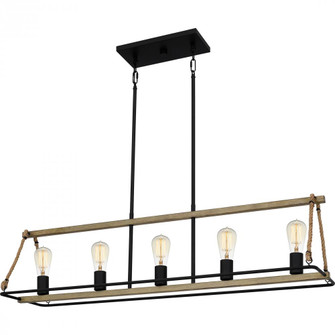 Oak Park 5-Light Matte Black Linear Chandelier (26|OKP542MBK)